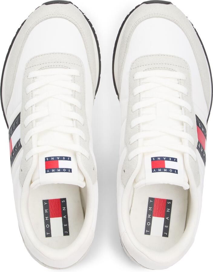 Tommy Jeans Sneakers laag 'Logo Mixed Texture' lichtgrijs rood zwart wit - Foto 11