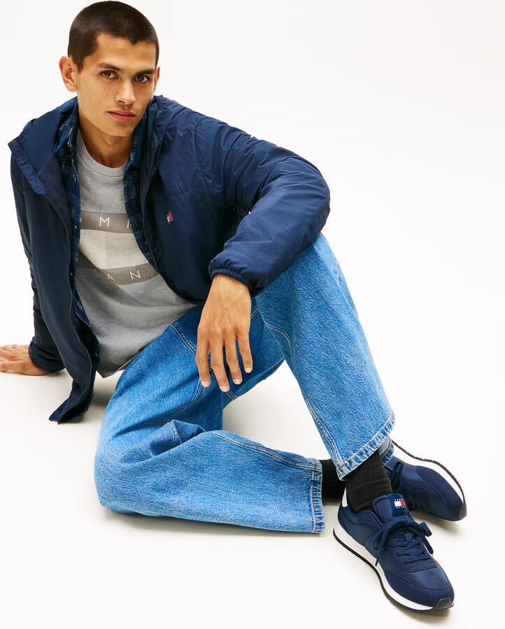 Tommy Jeans Sneakers laag 'Logo Mixed Texture' navy rood wit - Foto 8