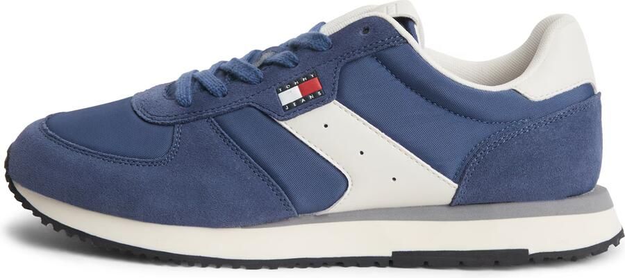 Tommy Jeans Sneakers laag 'Mixed Texture' donkerblauw wit