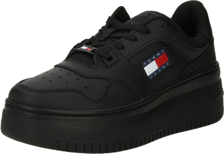 TOMMY JEANS Plateausneakers TJW RETRO BASKET FLATFORM ESS met logo-tekst in de zool vrijetijdsschoen lage schoen veterschoen - Foto 9