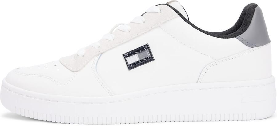 Tommy Jeans Sneakers laag 'RETRO BASKET' grijs wit wolwit
