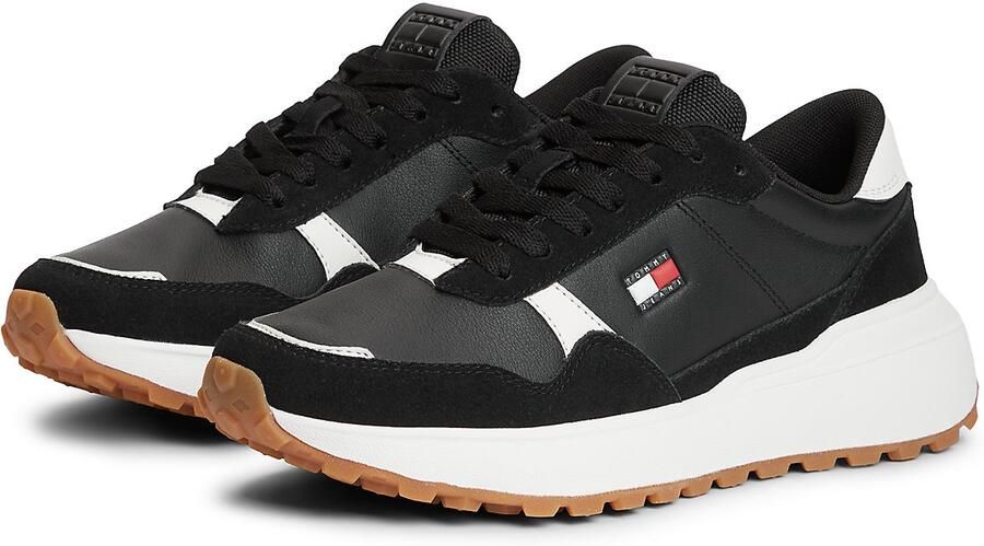 Tommy Jeans Sneakers laag rood zwart black denim wit - Foto 6
