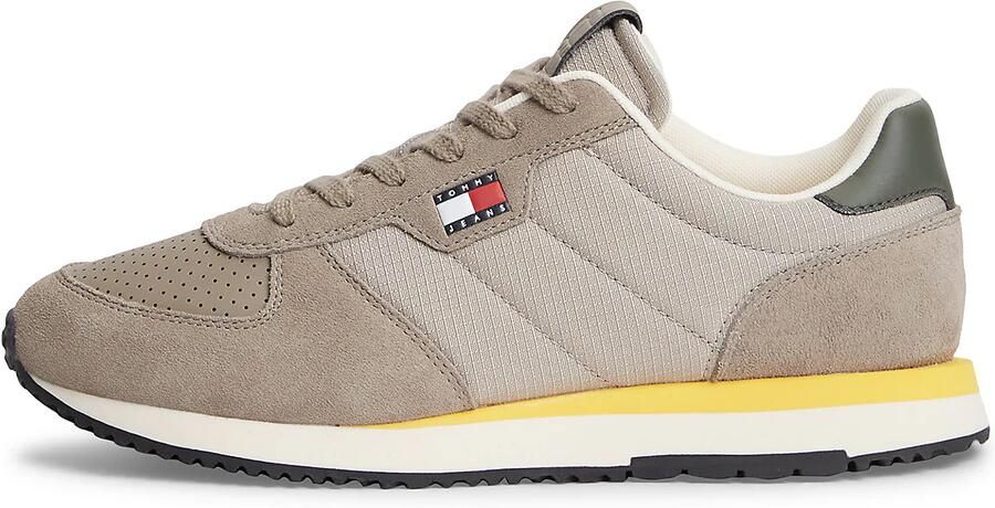 Tommy Jeans Sneakers laag taupe donkergroen