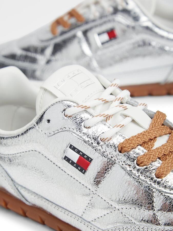 Tommy Jeans Sneakers laag zilver wit - Foto 4