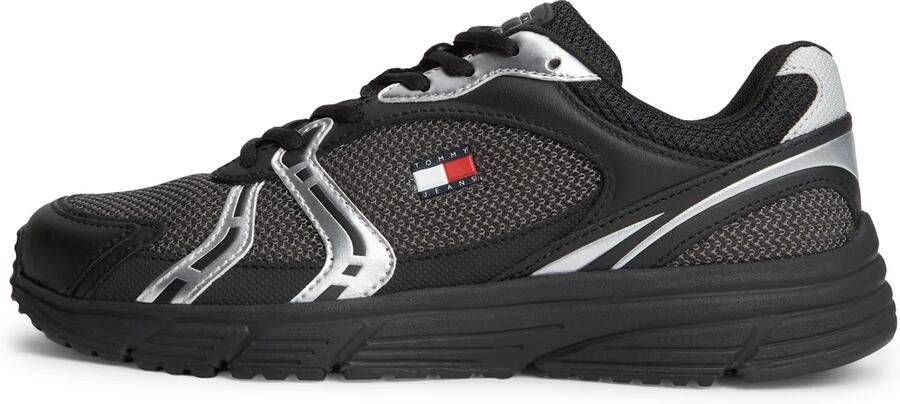 Tommy Jeans Sneakers laag zwart zilver