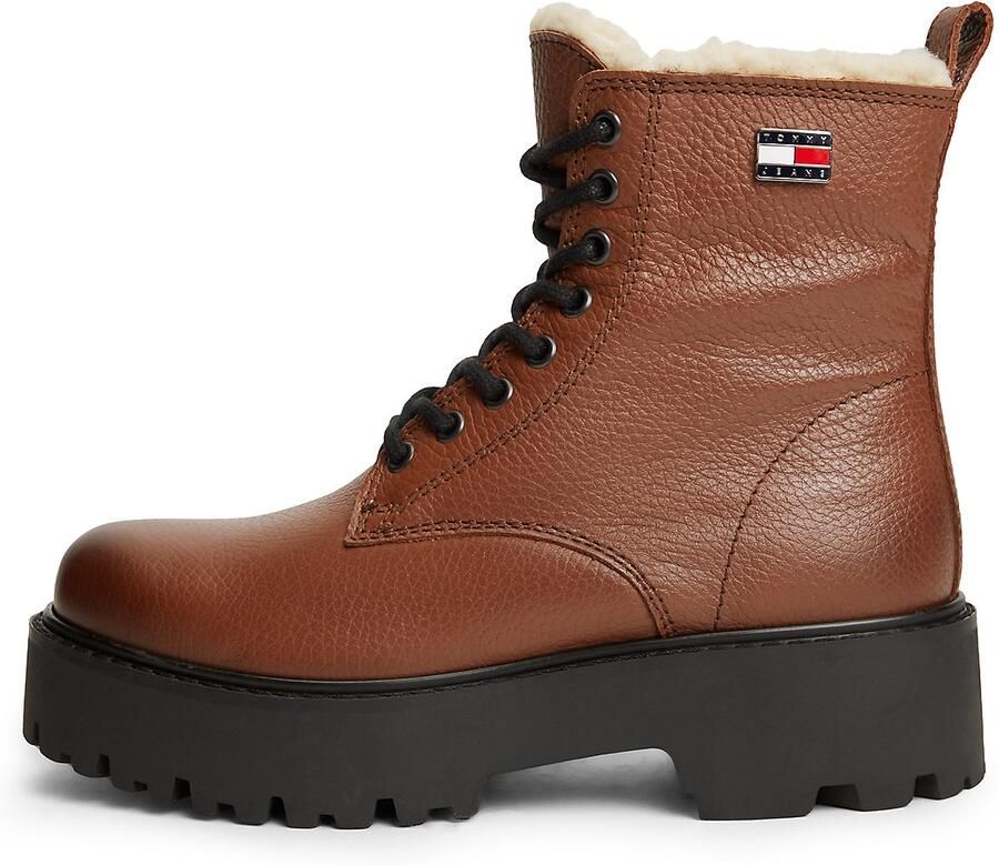 Tommy Jeans Veterlaarsjes bruin