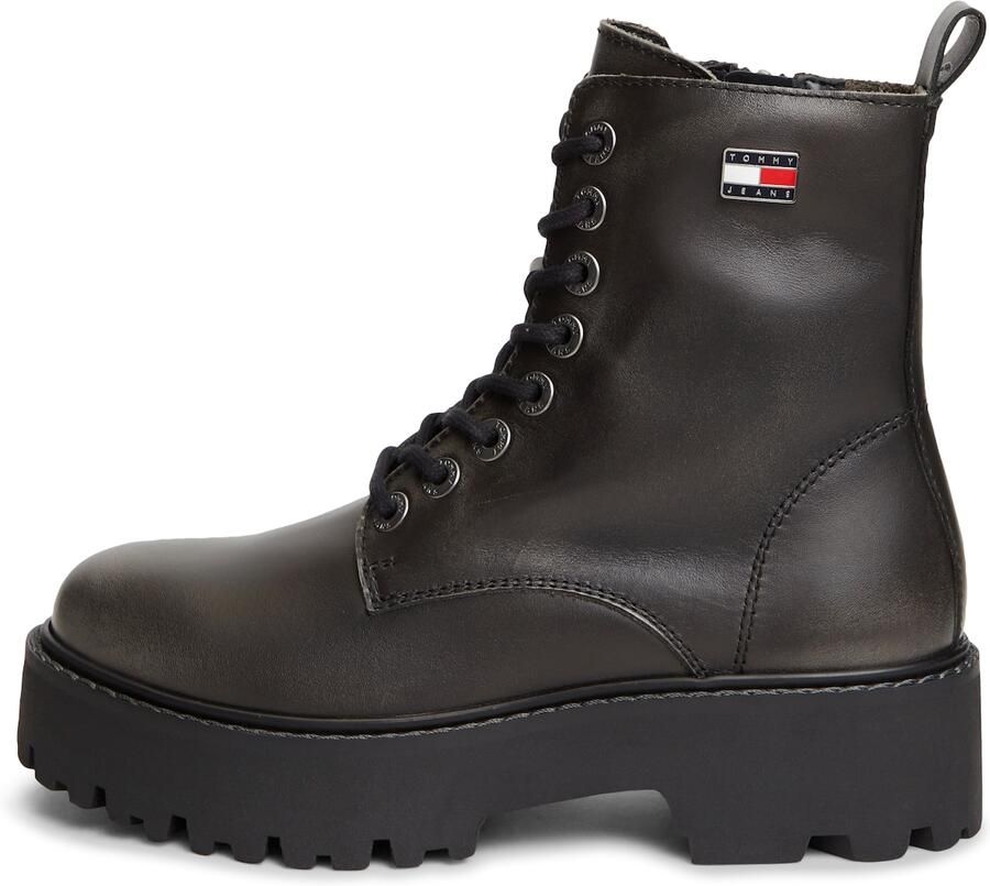 Tommy Jeans Veterlaarsjes zwart