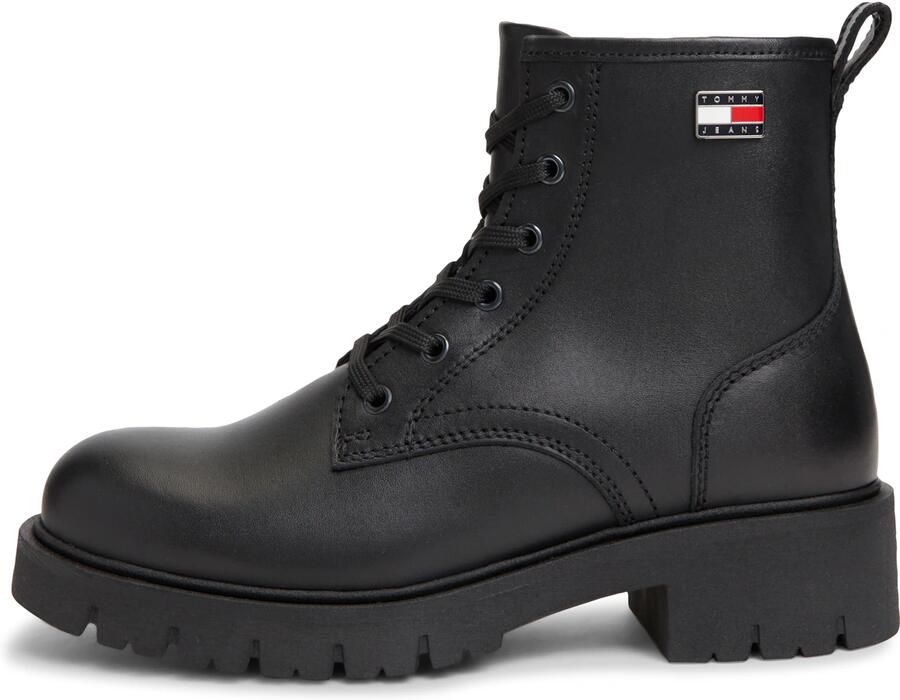Tommy Jeans Veterlaarsjes zwart