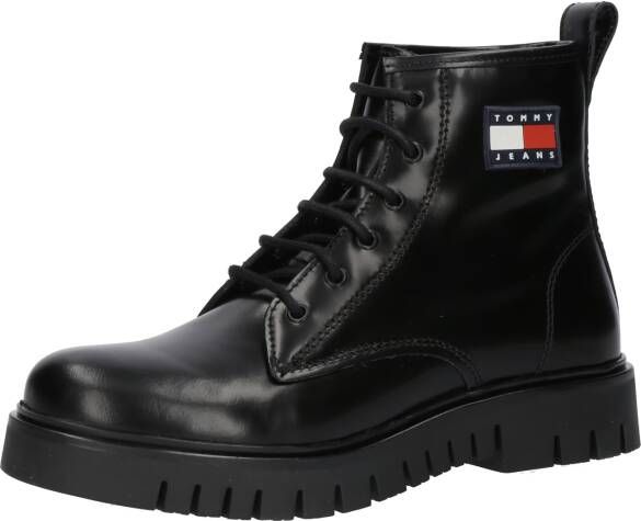 TOMMY JEANS Veterschoenen TJW LACE UP BOOT blokhak plateau veterschoen chunky boots logo-applicatie