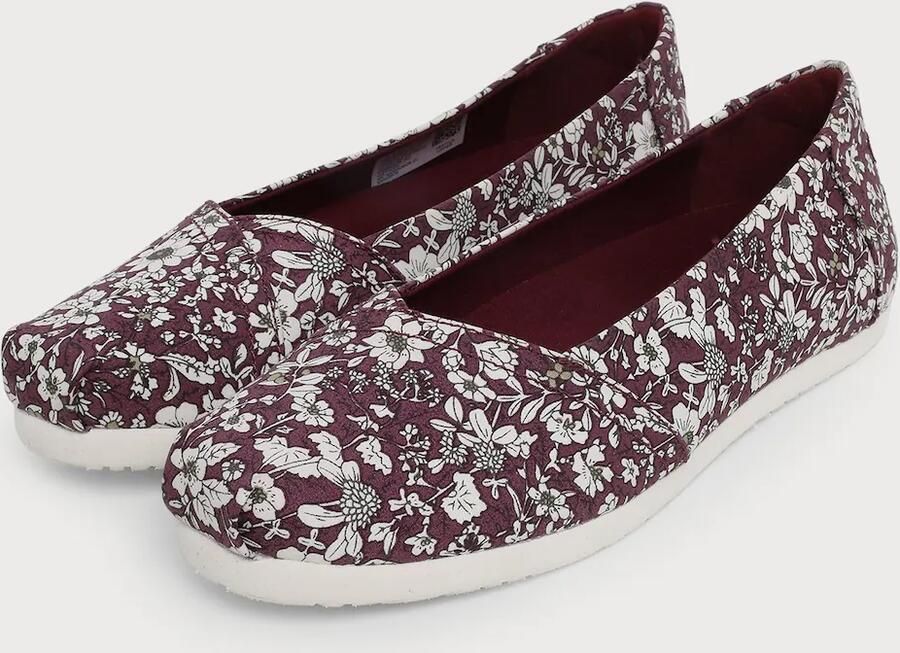 TOMS Ballerina donkergroen bourgogne zwart wit - Foto 2
