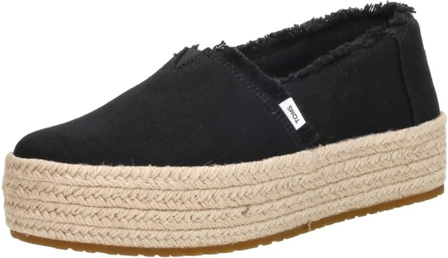 TOMS Valencia | Espadrilles met platea Zwart Canvas Espadrilles Dames - Foto 3