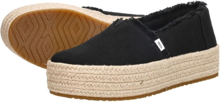 TOMS Valencia | Espadrilles met platea Zwart Canvas Espadrilles Dames - Foto 6