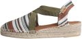 Toni Pons Veganistische espadrille van gestreept katoen voor dames met sleehak VINAROS - Kaki