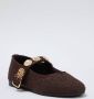 TRENDYOL SHOES Zwarte Gesp Accessoire Detail Ronde Neus Tweed Mary Jane Dames Ballerina Belastingss25Be00011 - Thumbnail 2
