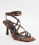 TRENDYOL SHOES Meerkleurige Luipaardpatroon Enkelband Bruine Dames Sandalen Met Hak Takss24To00001 - Thumbnail 2