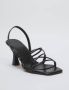TRENDYOL SHOES Zwarte Enkelband Dunne Hak Vierkante Neus Dames Sandalen Met Hak Takss25To00003 - Thumbnail 2