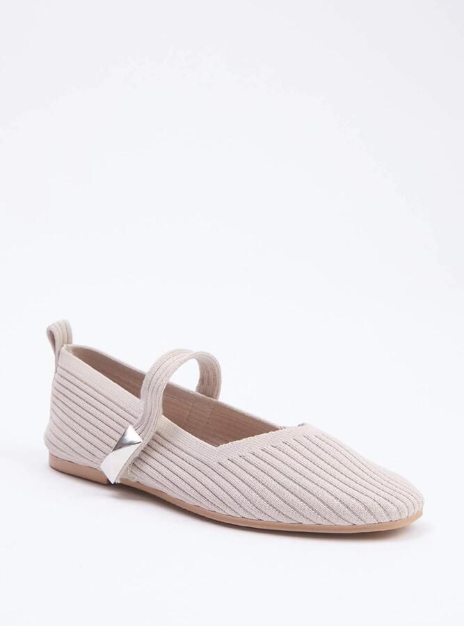 Trendyol Ballerina met riempjes nude - Foto 4