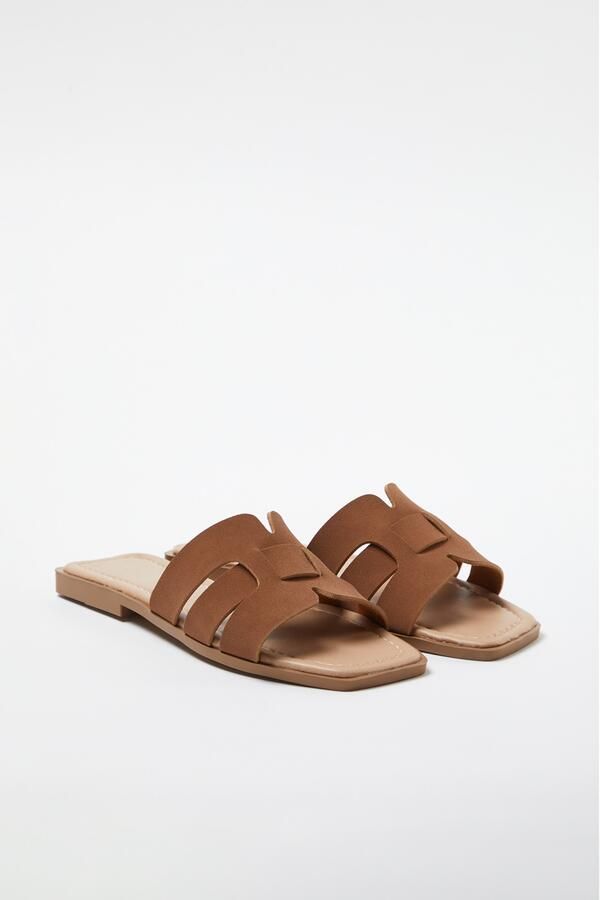 TRENDYOL SHOES Claret Red Single Band Dagelijkse Damespantoffels Takss24Te00010 - Foto 4