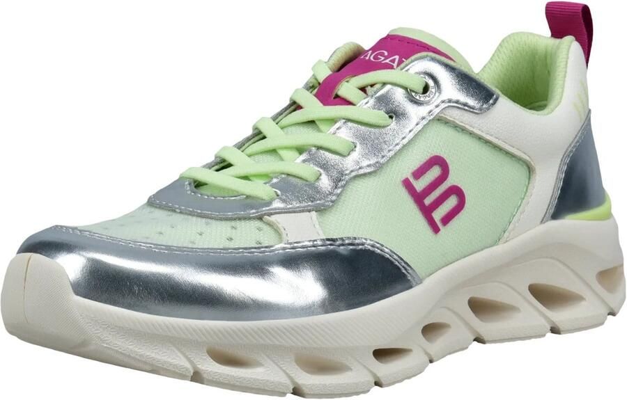 TT. BAGATT Sneakers laag pastelgroen bessen zilver wit