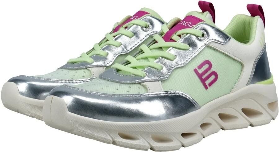 TT. BAGATT Sneakers laag pastelgroen bessen zilver wit - Foto 3