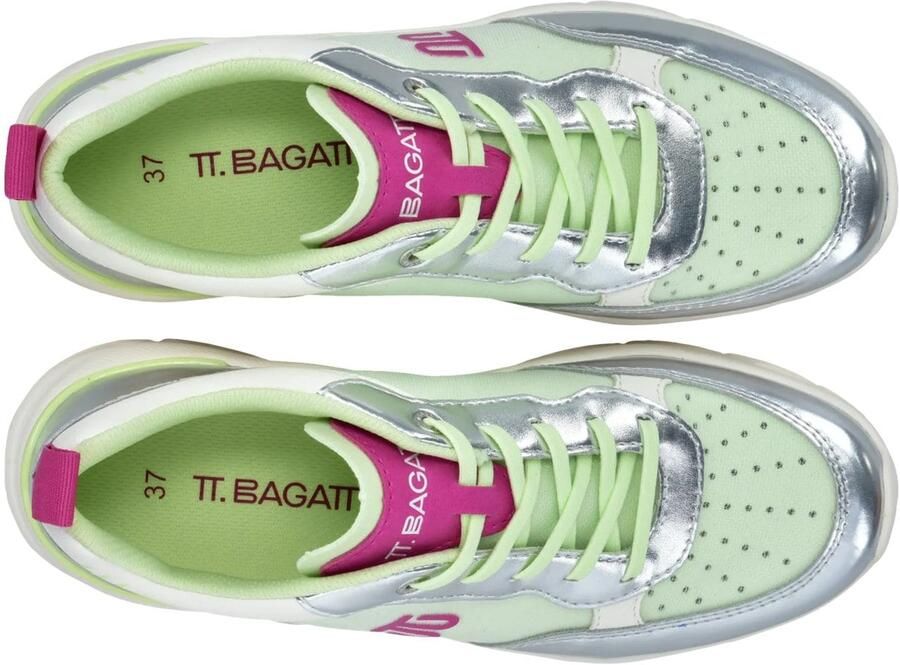 TT. BAGATT Sneakers laag pastelgroen bessen zilver wit - Foto 2