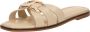 Twinset Beige leren slide sandalen met Oval T-logo - Thumbnail 2