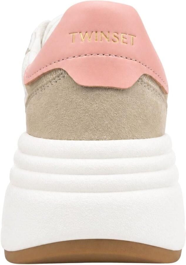 Twinset Sneakers laag 'fabric sneakers with floral embroidery' wit - Foto 4