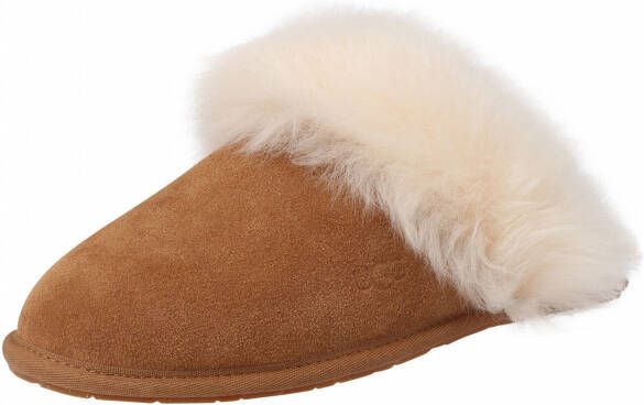 Ugg Bruine Suède Scuff Sis Pantoffel met Shearling Kraag Brown Dames - Foto 8