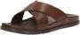 UGG Mannen Leren Effen Slippers Slides 1117476 Bruin - Thumbnail 5