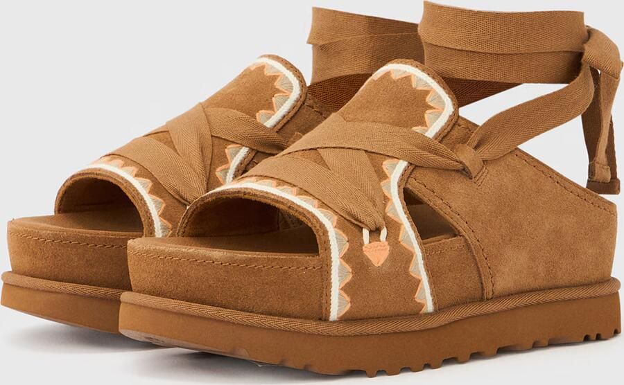 Ugg Sandalen met sleehak Goldenstar Hi Artistitch Slide Chestnut Multi - Foto 6