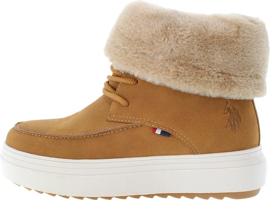 U.S. POLO ASSN. Enkellaarsjes 'ICY001WDHF1' crème camel wit