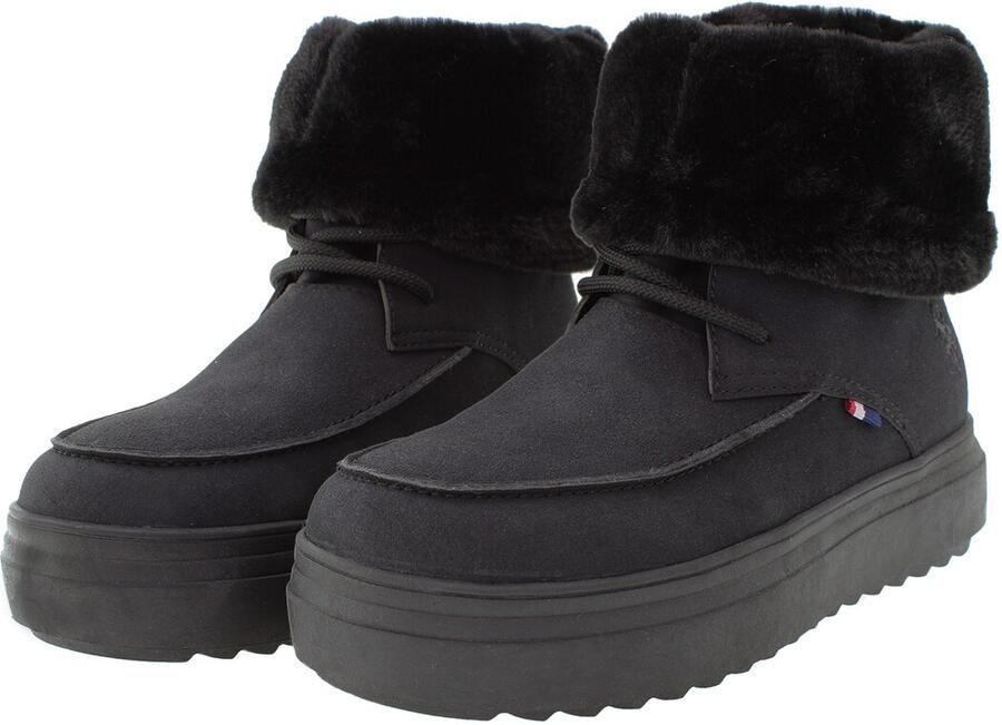 U.S. POLO ASSN. Enkellaarsjes 'ICY001WDHF1' navy rood zwart wit
