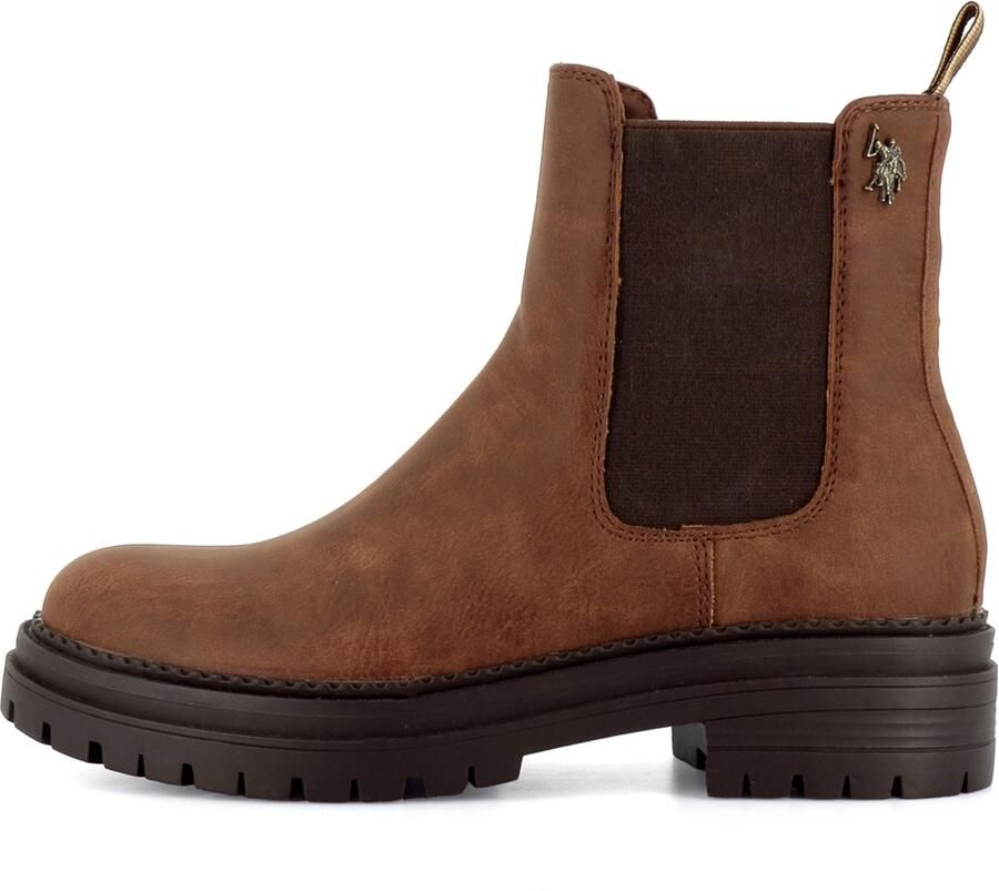US POLO ASSN. Enkellaarsjes 'Nikita' cognac