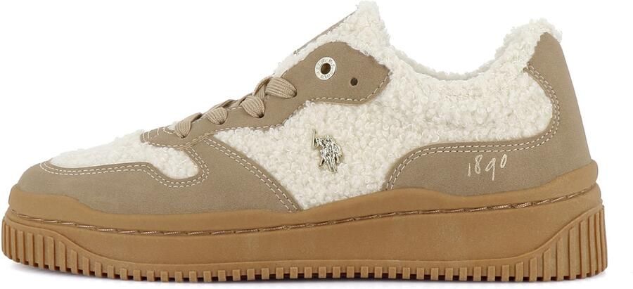 US POLO ASSN. Sneakers laag 'Amber' donkerbeige natuurwit