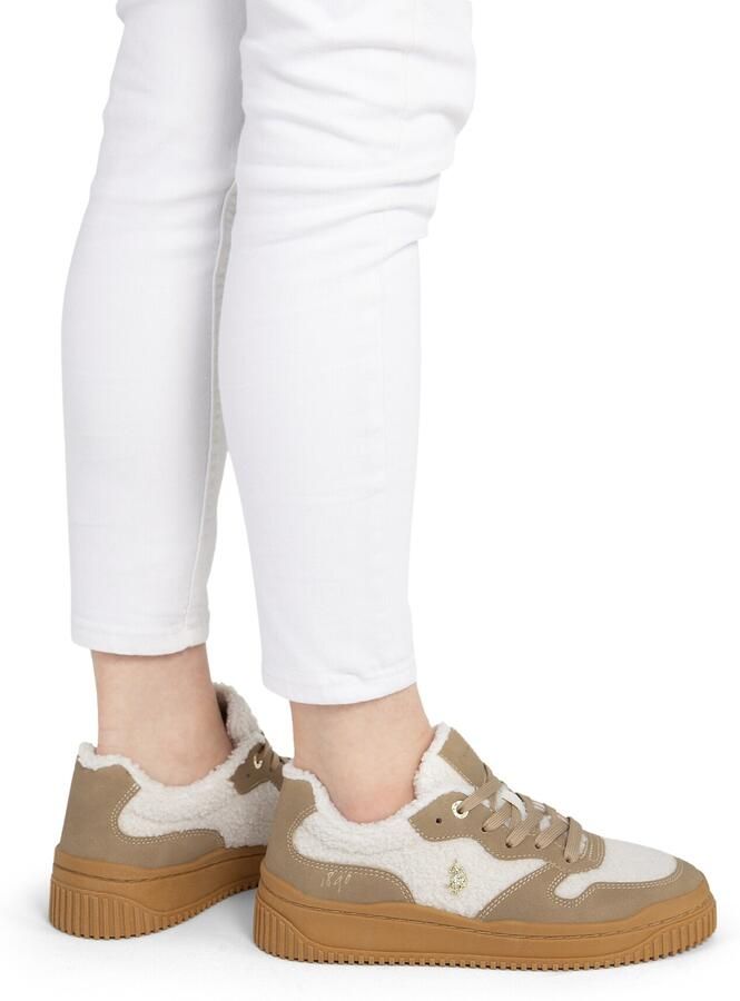 US POLO ASSN. Sneakers laag 'Amber' donkerbeige natuurwit - Foto 3