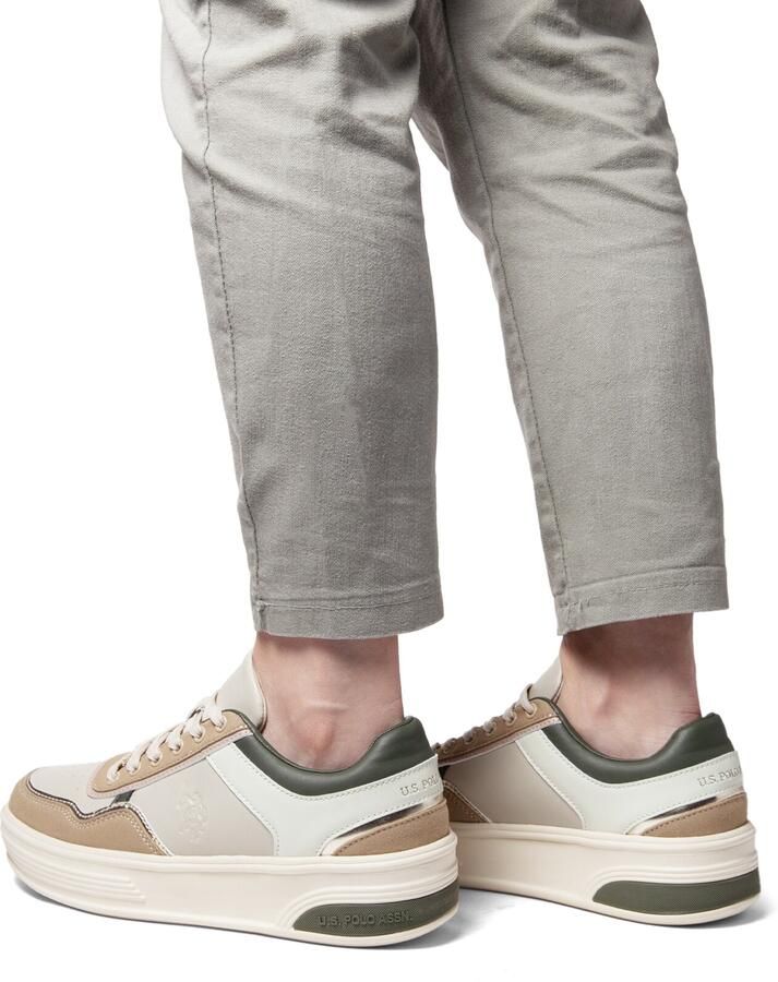 U.S. POLO ASSN. Sneakers laag beige camel donkergroen wit - Foto 2