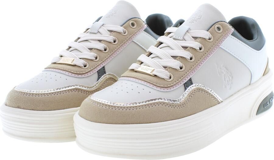U.S. POLO ASSN. Sneakers laag beige camel donkergroen wit - Foto 4