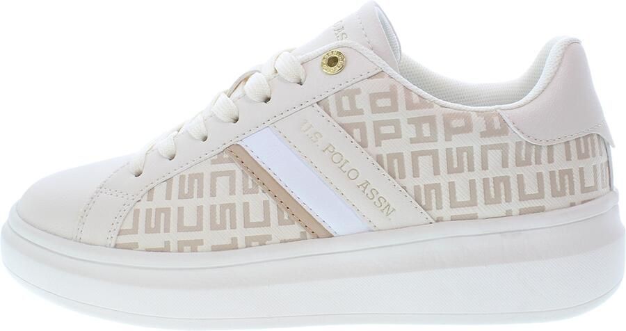 U.S. POLO ASSN. Sneakers laag beige lichtbruin wit