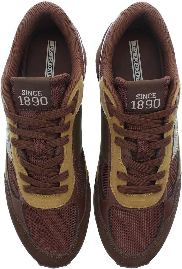 U.S. POLO ASSN. Sneakers laag donkerbruin geel bourgogne - Foto 3