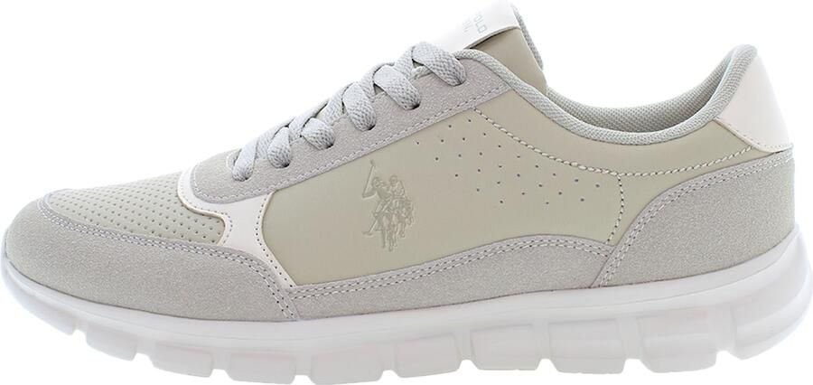 U.S. POLO ASSN. Sneakers laag 'Gary' beige grijs wit