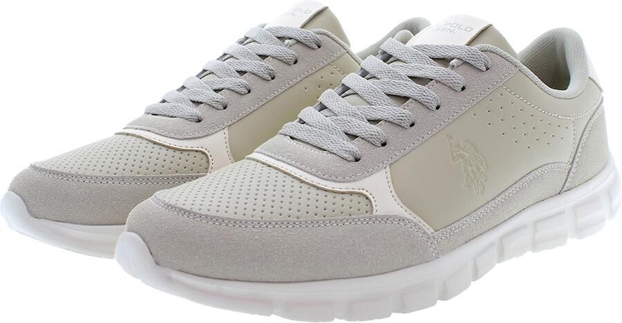 U.S. POLO ASSN. Sneakers laag 'Gary' beige grijs wit - Foto 4