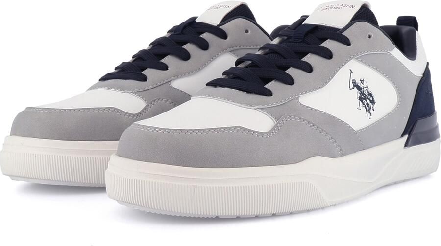 US POLO ASSN. Sneakers laag 'Greg' grijs zwart wit - Foto 3
