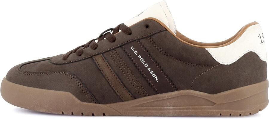 US POLO ASSN. Sneakers laag 'Jazz' chocoladebruin wit