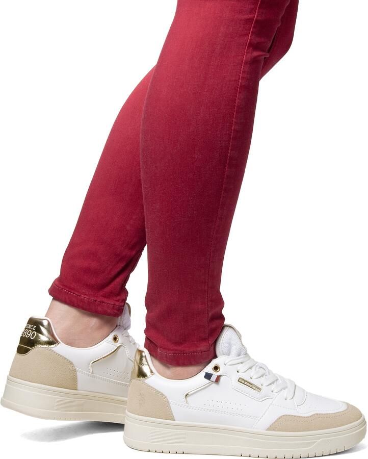 U.S. POLO ASSN. Sneakers laag lichtbeige donkerbeige wit - Foto 2