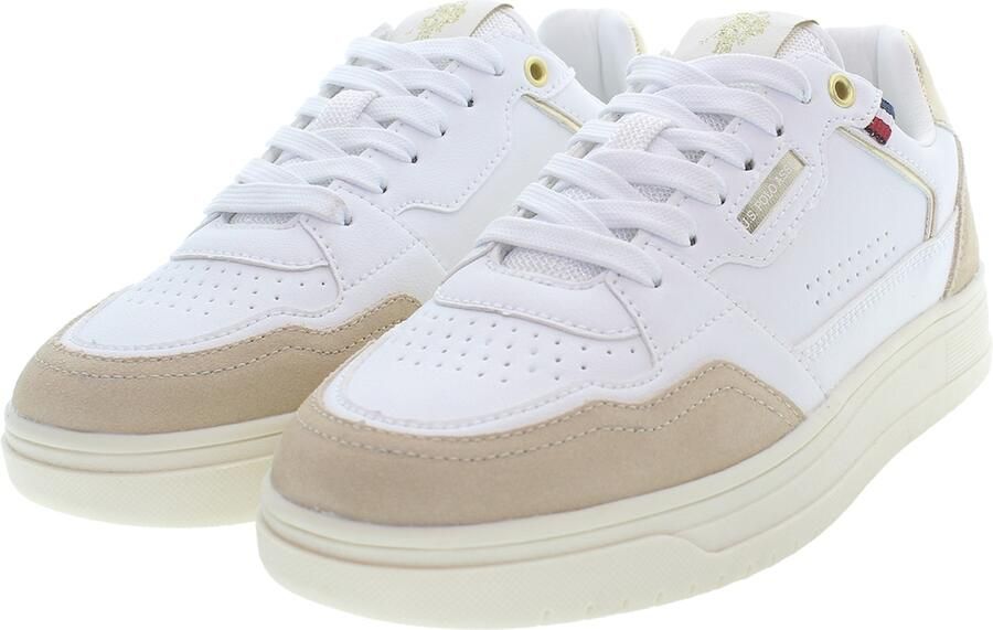 U.S. POLO ASSN. Sneakers laag lichtbeige donkerbeige wit - Foto 3