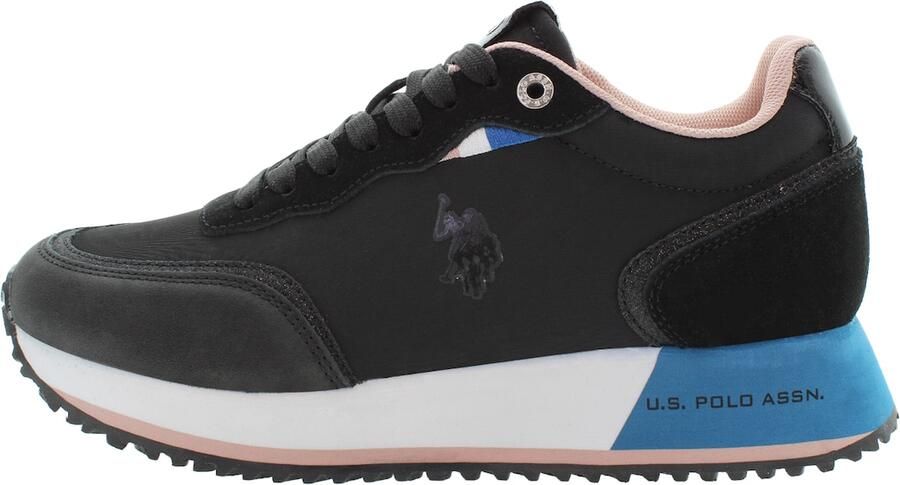 U.S. POLO ASSN. Sneakers laag lichtblauw pastelroze zwart wit