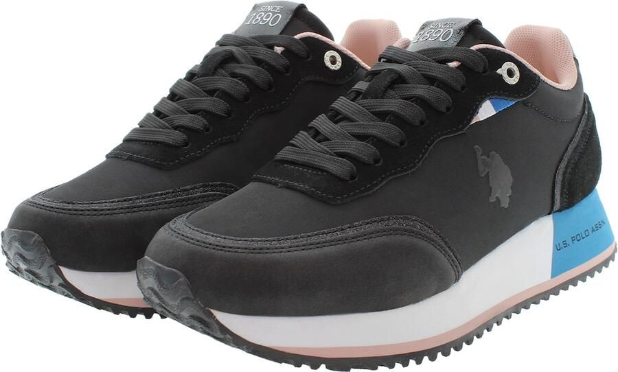 U.S. POLO ASSN. Sneakers laag lichtblauw pastelroze zwart wit - Foto 4