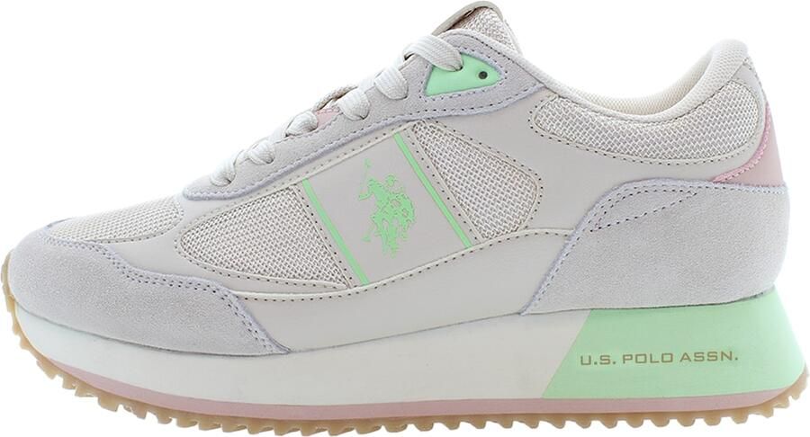 U.S. POLO ASSN. Sneakers laag 'Sacha' lichtgrijs mintgroen pastellila rosé