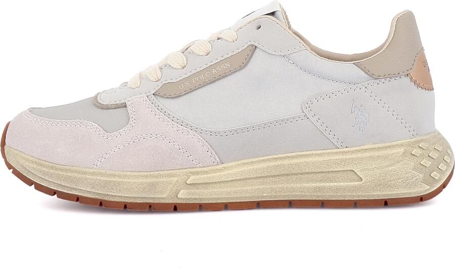 US POLO ASSN. Sneakers laag 'Seneka' beige goud pastelroze offwhite