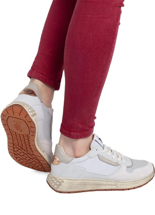 US POLO ASSN. Sneakers laag 'Seneka' beige goud pastelroze offwhite - Foto 3